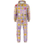 pastel purple Emoji  Hooded Jumpsuit (Men)