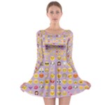 pastel purple Emoji  Long Sleeve Skater Dress