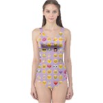 pastel purple Emoji  One Piece Swimsuit