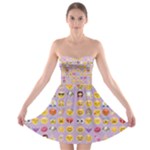 pastel purple Emoji  Strapless Bra Top Dress