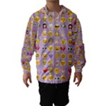 pastel purple Emoji  Hooded Wind Breaker (Kids)