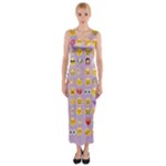 pastel purple Emoji  Fitted Maxi Dress