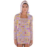 pastel purple Emoji  Women s Long Sleeve Hooded T-shirt