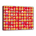 red Emoji  Canvas 16  x 12  (Stretched)