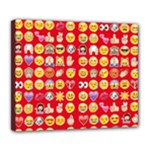 red Emoji  Deluxe Canvas 24  x 20  (Stretched)