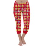 red Emoji  Capri Winter Leggings 