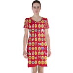 red Emoji  Short Sleeve Nightdress