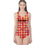 red Emoji  One Piece Swimsuit