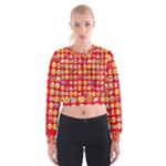 red Emoji  Women s Cropped Sweatshirt