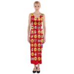 red Emoji  Fitted Maxi Dress