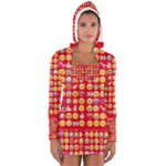 red Emoji  Women s Long Sleeve Hooded T-shirt