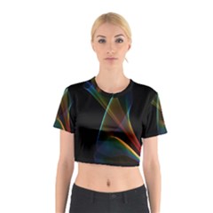 Abstract Rainbow Lily, Colorful Mystical Flower  Cotton Crop Top from ArtsNow.com