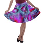 Crystal Northern Lights Palace, Abstract Ice  A-line Skater Skirt