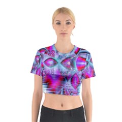 Crystal Northern Lights Palace, Abstract Ice  Cotton Crop Top from ArtsNow.com