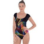 Crystal Rainbow, Abstract Winds Of Love  Short Sleeve Leotard (Ladies)