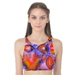 Crystal Star Dance, Abstract Purple Orange Tank Bikini Top