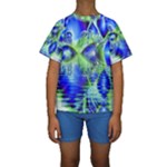 Irish Dream Under Abstract Cobalt Blue Skies Kid s Short Sleeve Swimwear