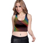 Liquid Rainbow, Abstract Wave Of Cosmic Energy  Racer Back Crop Top