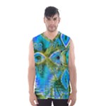 Mystical Spring, Abstract Crystal Renewal Men s Basketball Tank Top