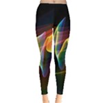 Northern Lights, Abstract Rainbow Aurora Leggings 