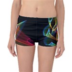 Peacock Symphony, Abstract Rainbow Music Reversible Boyleg Bikini Bottoms