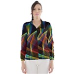 Peacock Symphony, Abstract Rainbow Music Wind Breaker (Women)