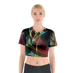 Peacock Symphony, Abstract Rainbow Music Cotton Crop Top from ArtsNow.com