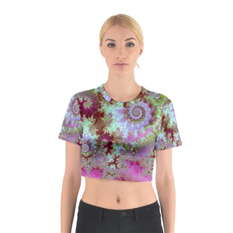 Raspberry Lime Delighraspberry Lime Delight, Abstract Ferris Wheel Cotton Crop Top from ArtsNow.com