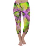 Raspberry Lime Mystical Magical Lake, Abstract  Capri Winter Leggings 