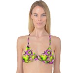 Raspberry Lime Mystical Magical Lake, Abstract  Reversible Tri Bikini Top