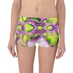 Raspberry Lime Mystical Magical Lake, Abstract  Reversible Boyleg Bikini Bottoms