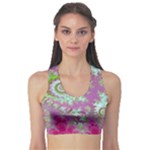 Raspberry Lime Surprise, Abstract Sea Garden  Sports Bra