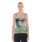 Rose Apple Green Dreams, Abstract Water Garden Spaghetti Strap Top