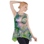 Rose Apple Green Dreams, Abstract Water Garden Side Drop Tank Tunic