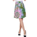 Rose Forest Green, Abstract Swirl Dance A-Line Skirt