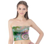 Rose Forest Green, Abstract Swirl Dance Tube Top