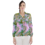 Rose Forest Green, Abstract Swirl Dance Wind Breaker (Women)