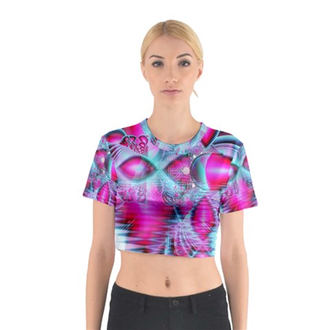 Ruby Red Crystal Palace, Abstract Jewels Cotton Crop Top from ArtsNow.com