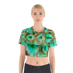 Spring Leaves, Abstract Crystal Flower Garden Cotton Crop Top from ArtsNow.com