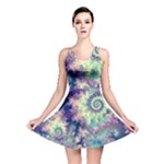 Violet Teal Sea Shells, Abstract Underwater Forest (purple Sea Horse, Abstract Ocean Waves  Reversible Skater Dress