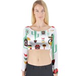 Mexican Long Sleeve Crop Top (Tight Fit)