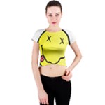 grunge Emoji  Crew Neck Crop Top