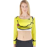 grunge Emoji  Long Sleeve Crop Top (Tight Fit)