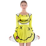 grunge Emoji  Long Sleeve Skater Dress