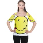 grunge Emoji  Women s Cutout Shoulder Tee