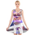 Donald Trump flag V-Neck Sleeveless Dress