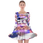 Donald Trump flag Long Sleeve Skater Dress