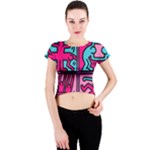 pop art Crew Neck Crop Top