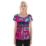 pop art Women s Cap Sleeve Top