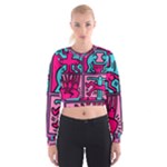 pop art Women s Cropped Sweatshirt